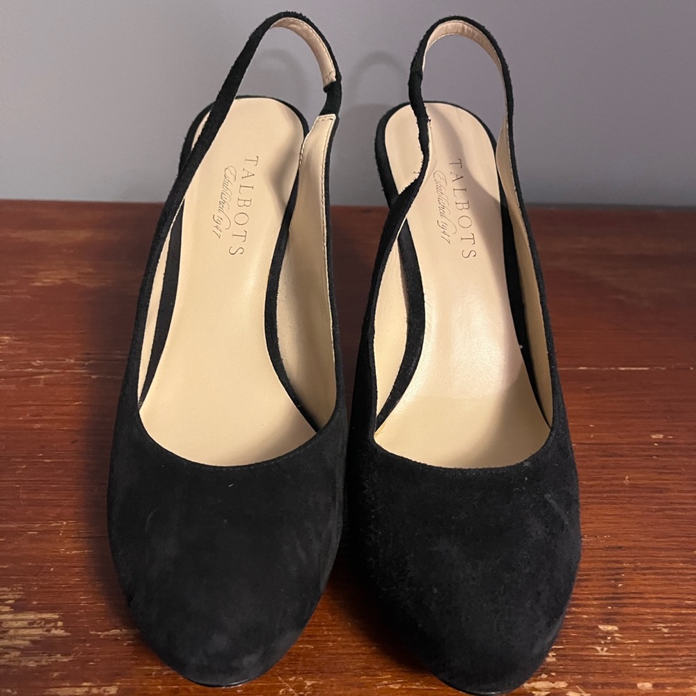 Talbots black suede heels